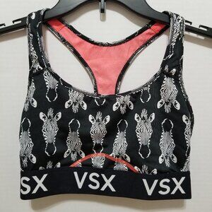 Victoria's Secret bra Small VSX The Player racerback workout gym sports zebra